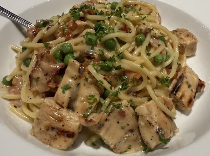 Libby's Restaurant signature dishes Maryland Shrimp and Crab CakesChicken MilaneseRotisserie Chicken Carbonara
